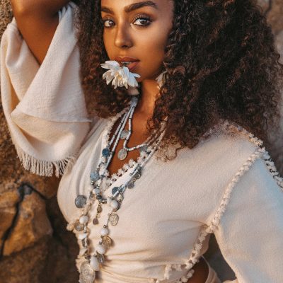 Off White Bell Sleeve Top Bridal Goddess Robe