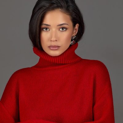 Oversized Turtleneck Sweater Warm Mohair Wool Baggy Long